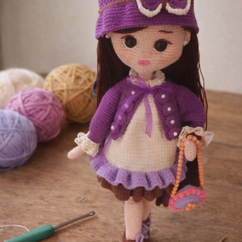 Knitted doll new, handmade