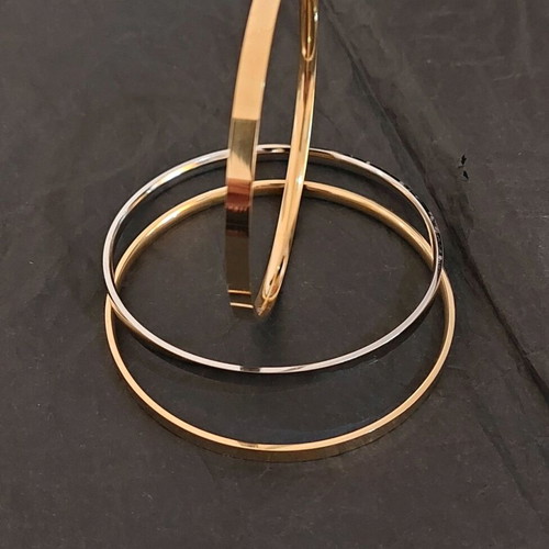 Bracelets new, stainless steel, gold and silver colors