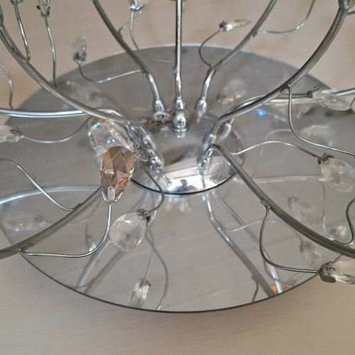 Ceiling lamp with multicolored Swarovski crystals used