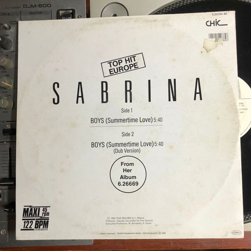 Sabrina Boys (Summertime Love) Vinyl Maxi-Single 12" used, pop