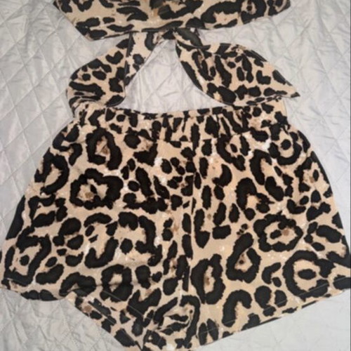 Leopard print two-piece set