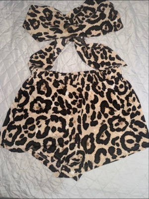 Leopard print two-piece set