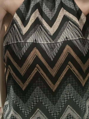 Le Vertige off-shoulder blouse like new, gray and beige