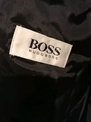 Boss cashmere wool suit jacket used, black, custom made