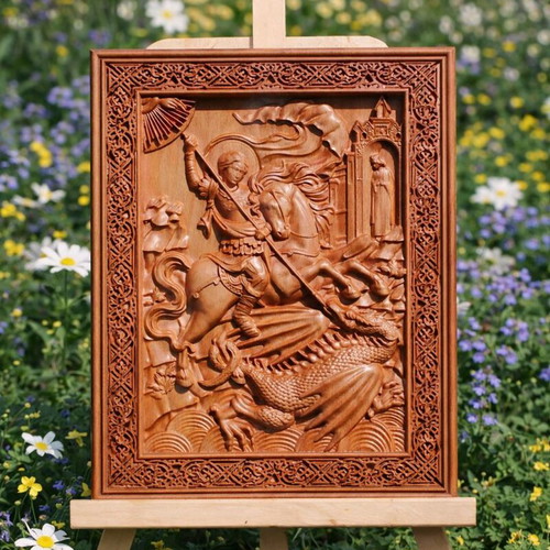 Icon of St. Mary original wood carving new