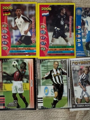Collectible football cards used from various collections