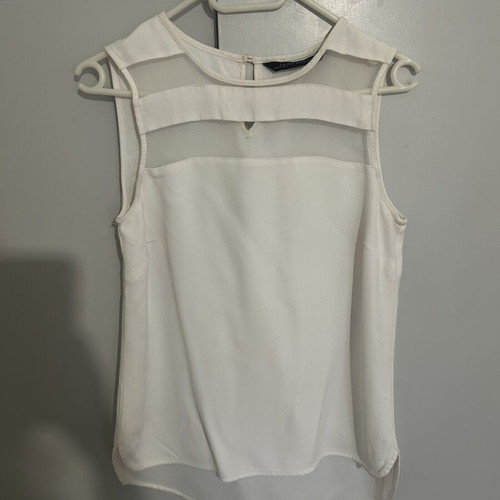 Zara blouse small with transparency like new, white