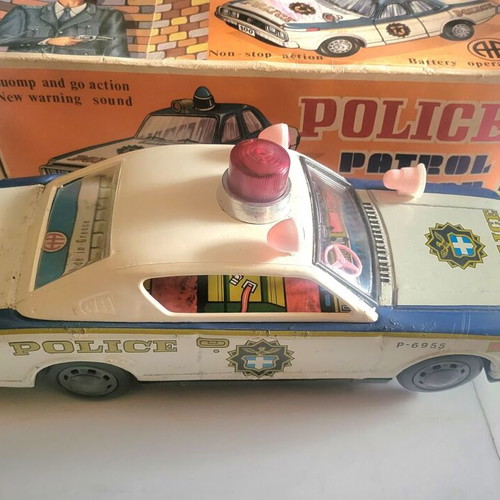 Tin car by Ananiadis used, 1950s vintage, collectible