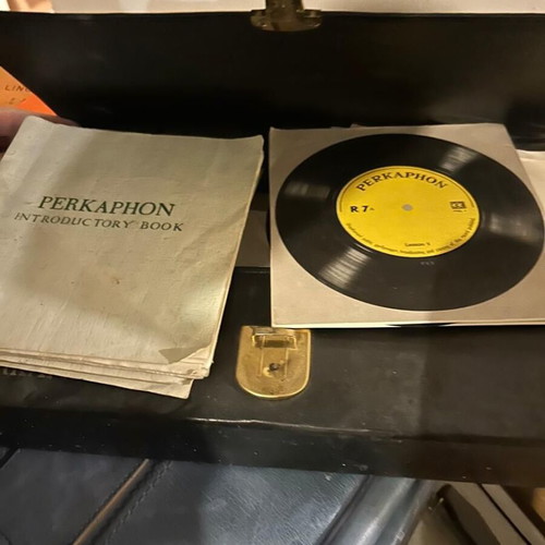 Vintage English learning records used with case