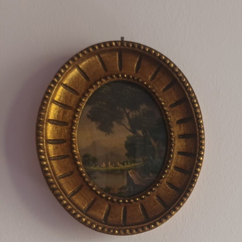 Oil painting antique 13x10 cm used