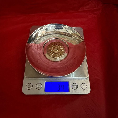 Zolotas silver plate like new, 10cm diameter, 34.1g