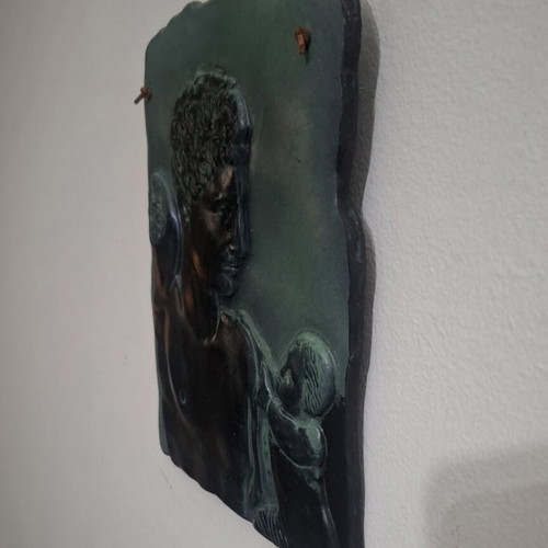 Ceramic relief plaque Hermes of Praxiteles vintage museum replica