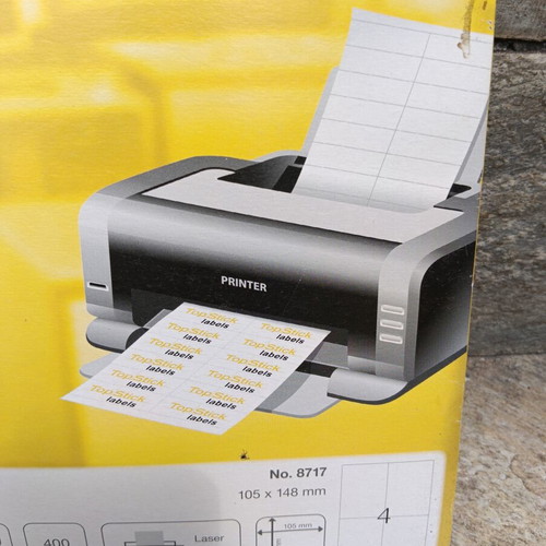Office supplies set with printing labels, graphic drawers and folder with sleeves
