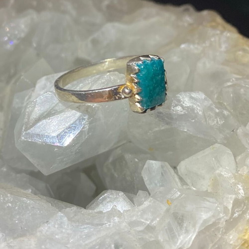 Silver ring with natural turquoise #9 new