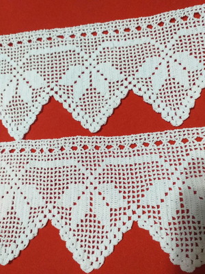 Crocheted lace for pillowcase new, white