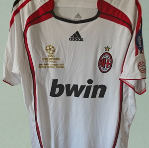 Ρετρό Adidas | Milan “Athens Final 2007” λευκή φανέλα Kaká 22 – Champions League, Size L, συλλεκτική