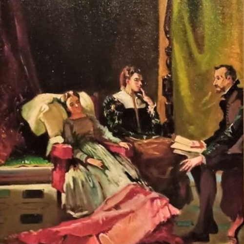 L. Mozelli (The Patient) canvas painting with frame like new