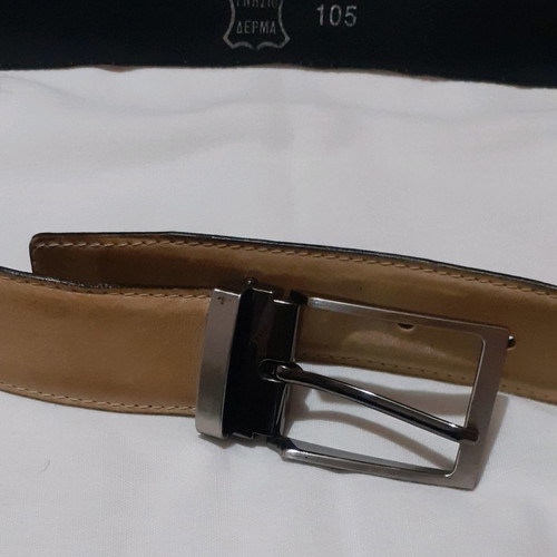 Unisex belt used, genuine double-sided leather, black and brown