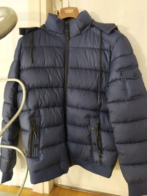 Blue women's and men's fabric jacket new, very warm