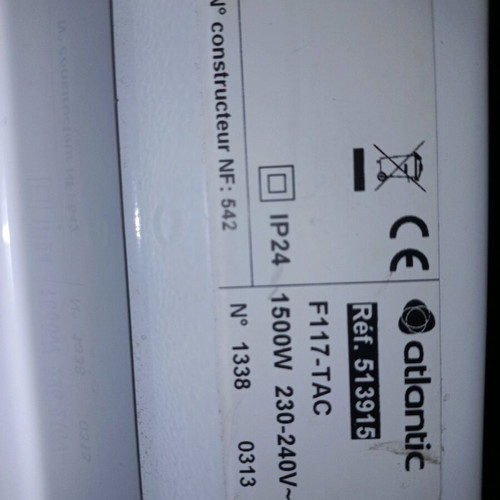 Atlantic F117 1500W space heater like new