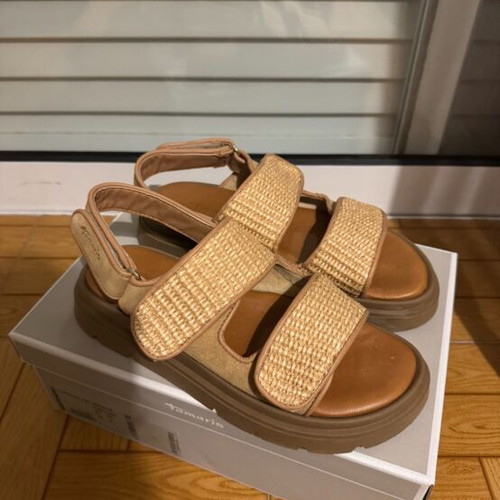 Tamaris sandals new brown and gold, size 40