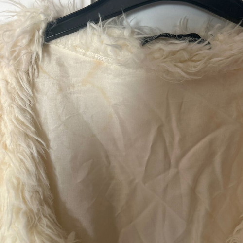 Anel Fluffy Coat like new, white and beige, size M