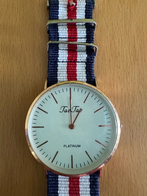 Tao Tap Platinum wristwatch with fabric nato strap like new