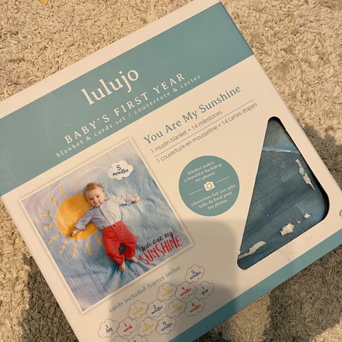 Lulujo You Are My Sunshine muslin blanket for photography like new