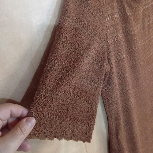 Gianni Rodini women's dress used, brown perforated fabric, size XL