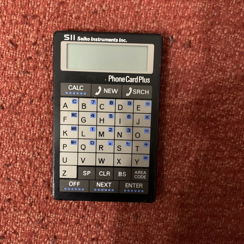Seiko Instruments Phone Card Plus vintage electronic organizer used with case