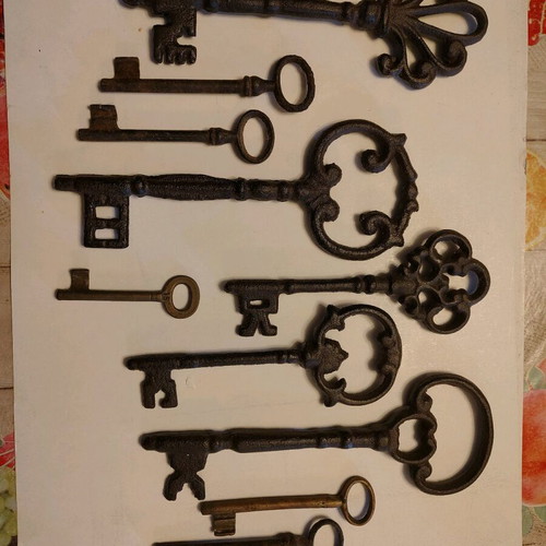 Set of restored antique keys