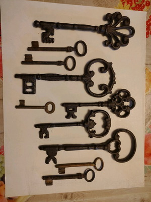 Set of restored antique keys