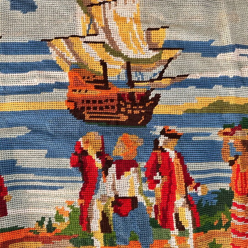 Embroidered cross-stitch painting like new