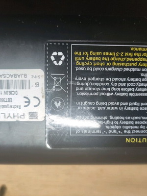 Phylion 36v12A battery refurbished with reclaimed Eve3000MhA cells