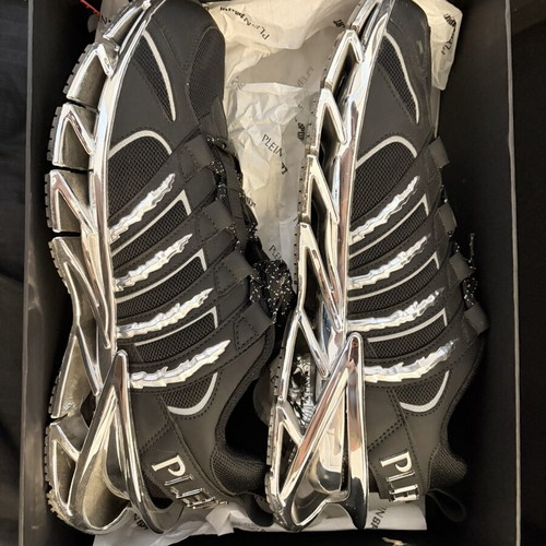 Plein Sport Shoes Size 45 Like New Black Silver