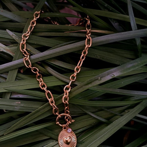Handmade necklace in gold stainless steel, new
