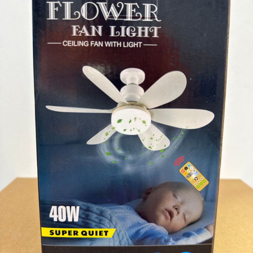 Flower Fan Light ceiling fan with LED light and remote control, 40W