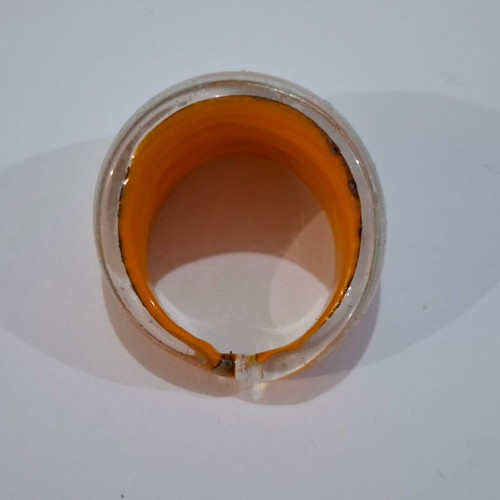 Vintage Murano glass ring with gold foil size 66EU new