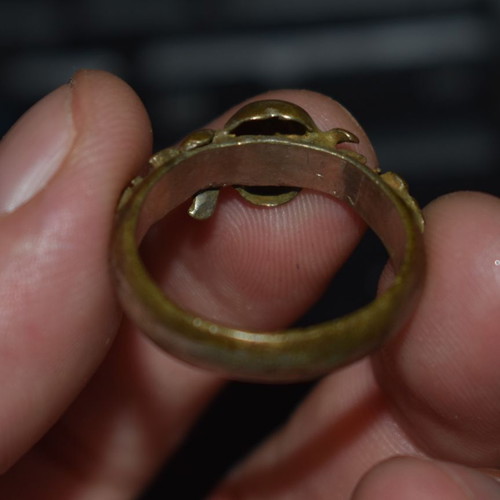 German WW2 ring used, Shock troops with oak leaves