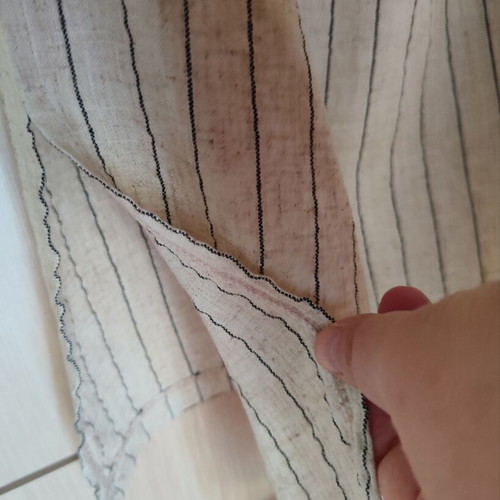 Beige sleeveless midi dress with black stripes, Prive Revaux