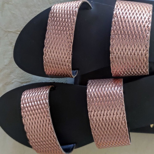 Glamazons Leather Sandals like new, rose gold straps, size 37