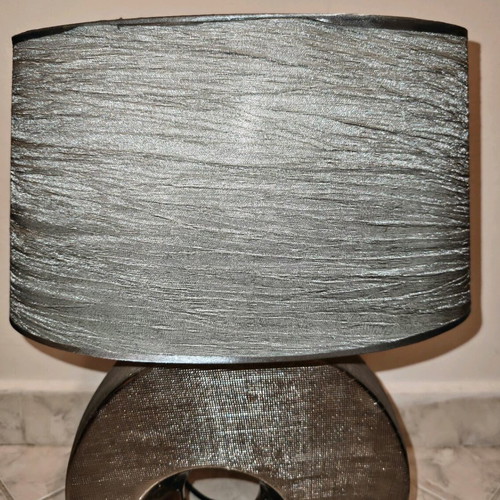 Table lamp used with silver shade