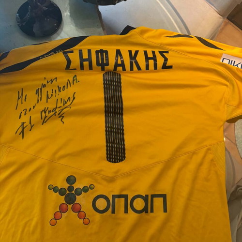 Aris Match Worn Jersey Michalis Sifakis used, authentic