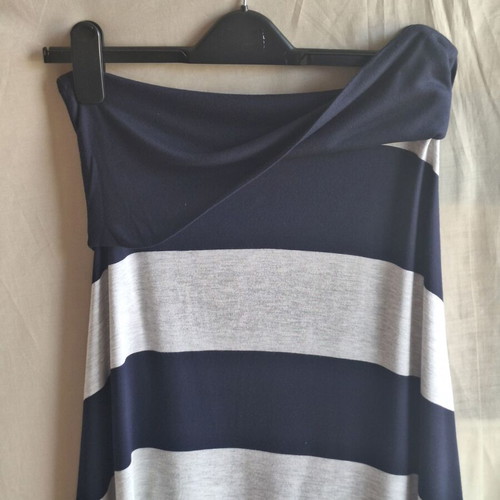Gap Medium Striped Maxi Skirt 2-in-1 Dress like new, grey and blue