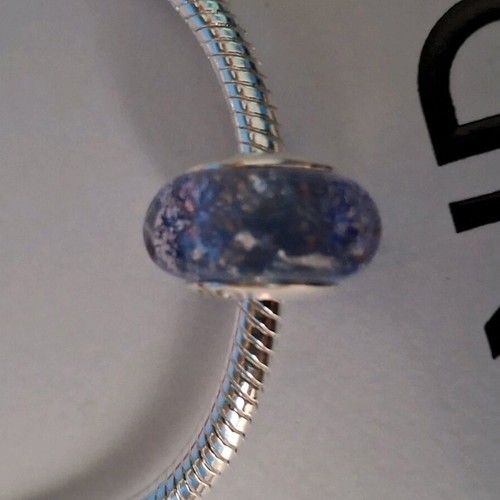 Murano charm for Pandora bracelet, new, soft purple silver 925