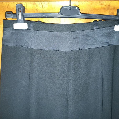 Lussile women's pants used, size 44, black with satin stripe