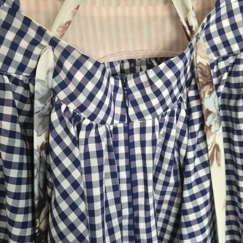 Madame Shoushou dress like new with pockets and ribbons, white-blue, size S
