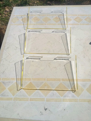 Plastic shelves for slat panel used, pack of 3, yellow