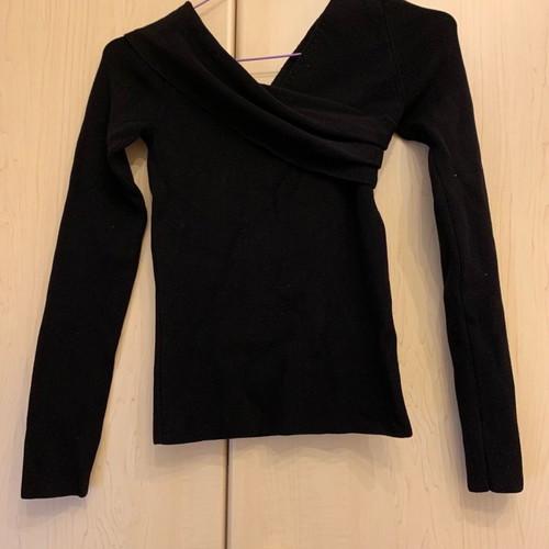 H&M long sleeve blouse used, black, size XS