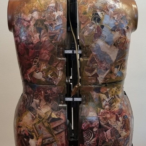 Adjustable Sewing Mannequin with Decorative Collage Coating and LED Light